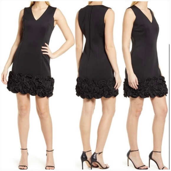 💥Donna Ricco Women’s Ruffled Scuba Dress, Black, ‌‌‌‌‌‌‌‌‌‌‌‌‌‌‌‌‌10 - Picture 9 of 11